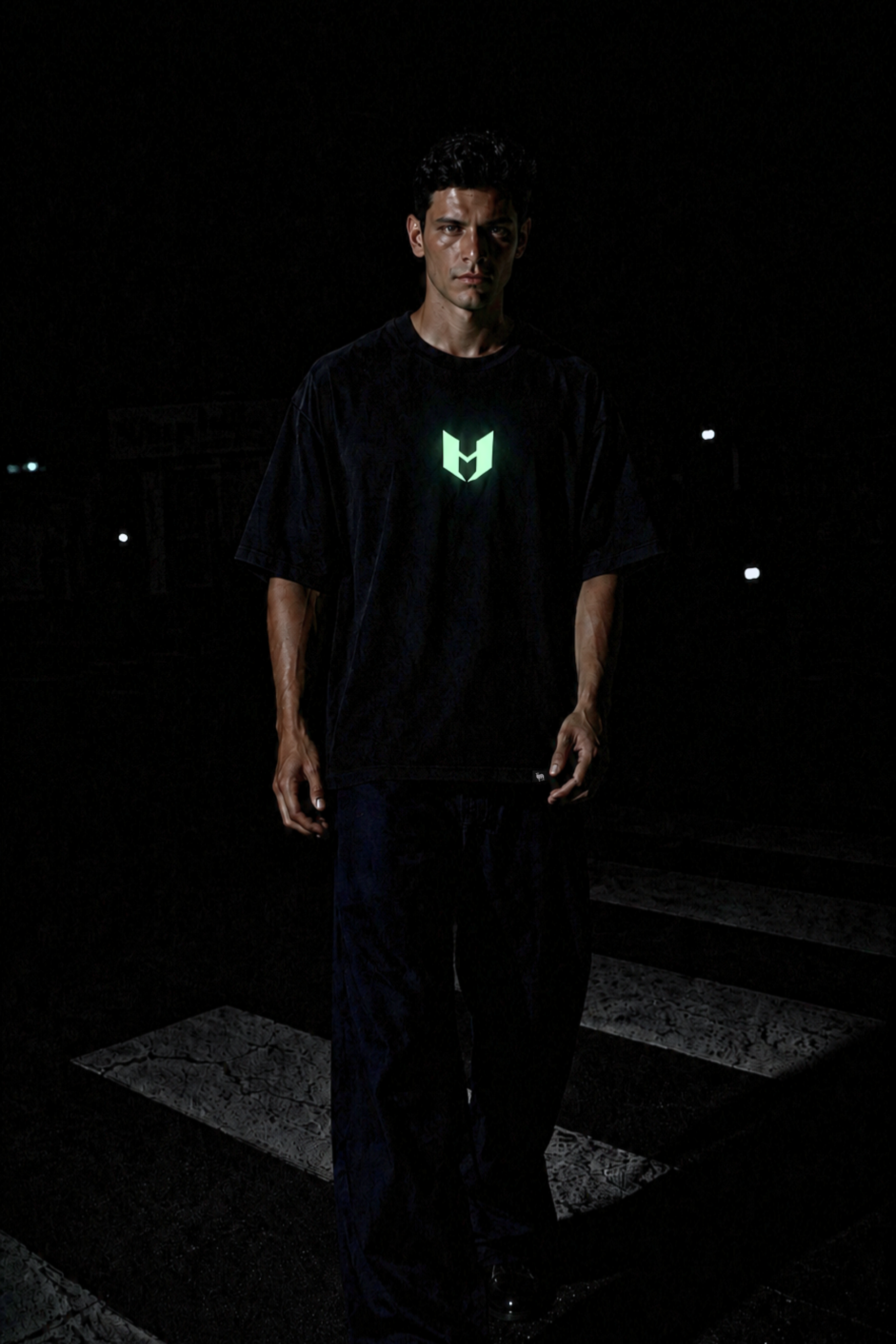 UNHERD Acid Wash Oversize Glow Tee
