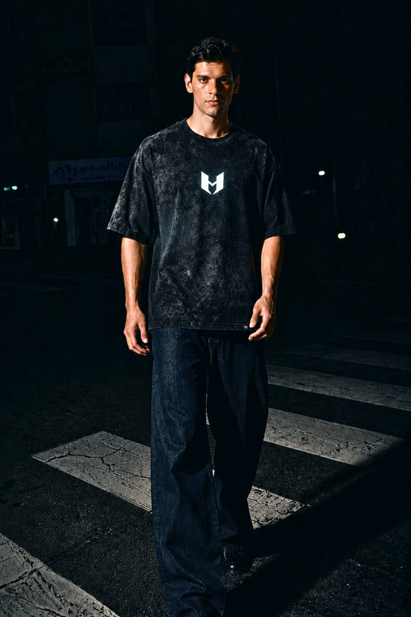 UNHERD Acid Wash Oversize Glow Tee