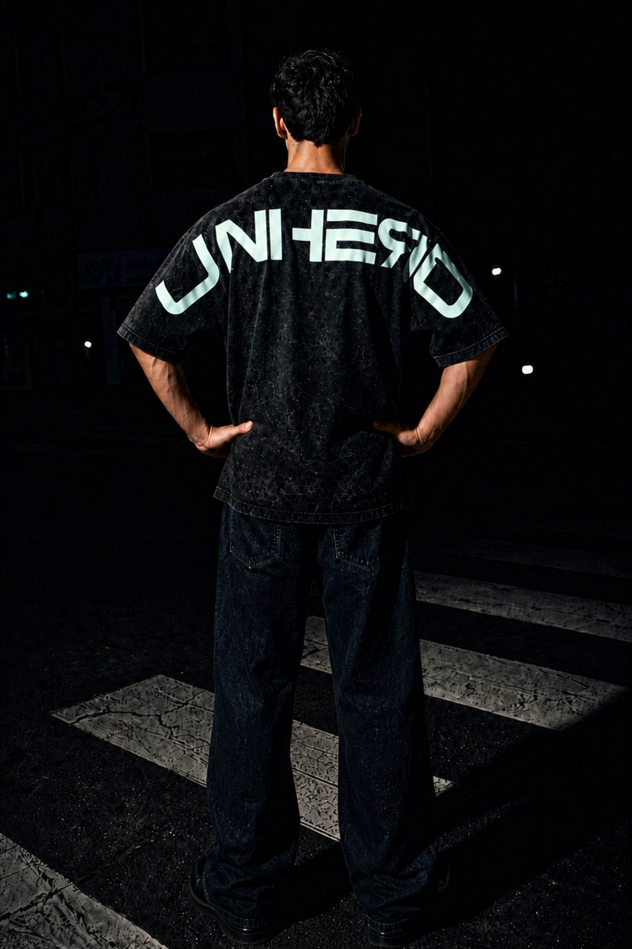 UNHERD Acid Wash Oversize Glow Tee