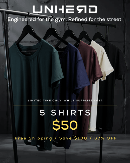 5 - Pack Fit Essential Tee Bundle | 5 Shirts for $50 | UNHERD - UNHERD