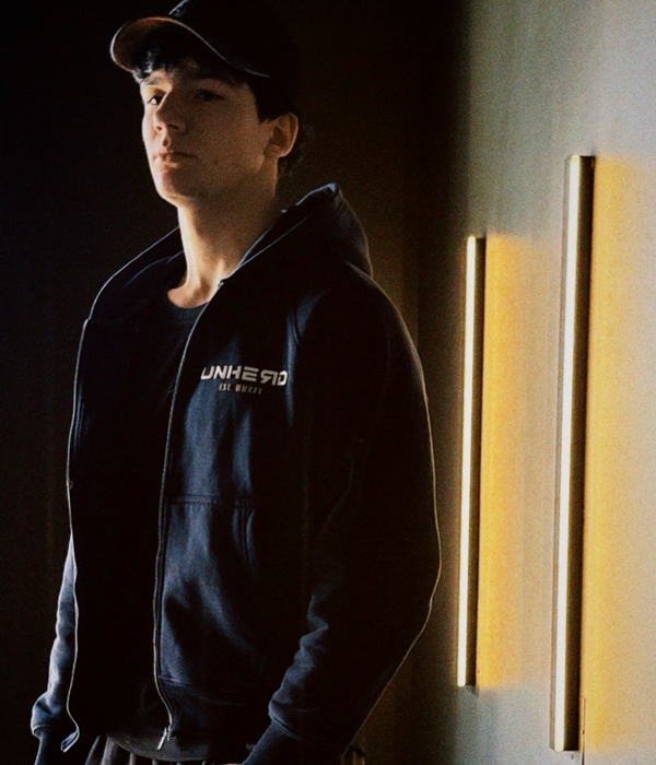 Signature Zip Hoodie- Navy