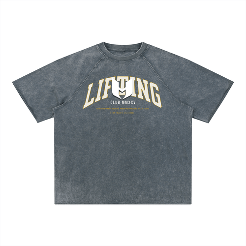 LIFTING CLUB MMXXV— Mineral Wash Raw Edge Tee - UNHERD