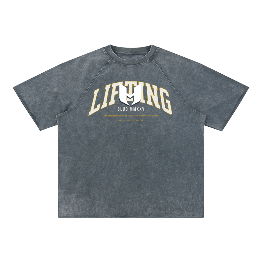LIFTING CLUB MMXXV— Mineral Wash Raw Edge Tee - UNHERD