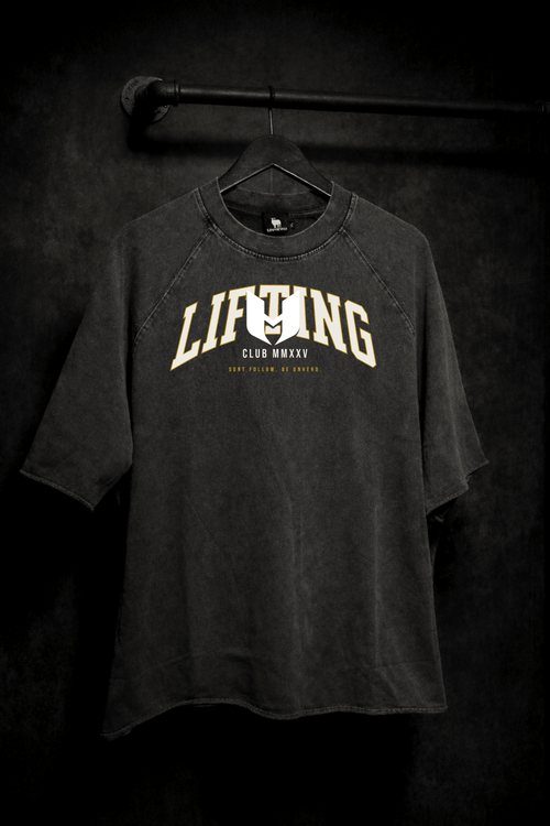 LIFTING CLUB MMXXV— Mineral Wash Raw Edge Tee - UNHERD