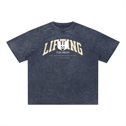 LIFTING CLUB MMXXV— Mineral Wash Raw Edge Tee - UNHERD