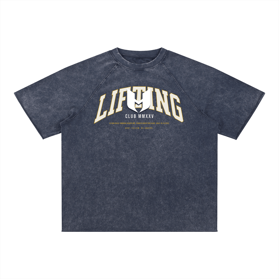 LIFTING CLUB MMXXV— Mineral Wash Raw Edge Tee - UNHERD