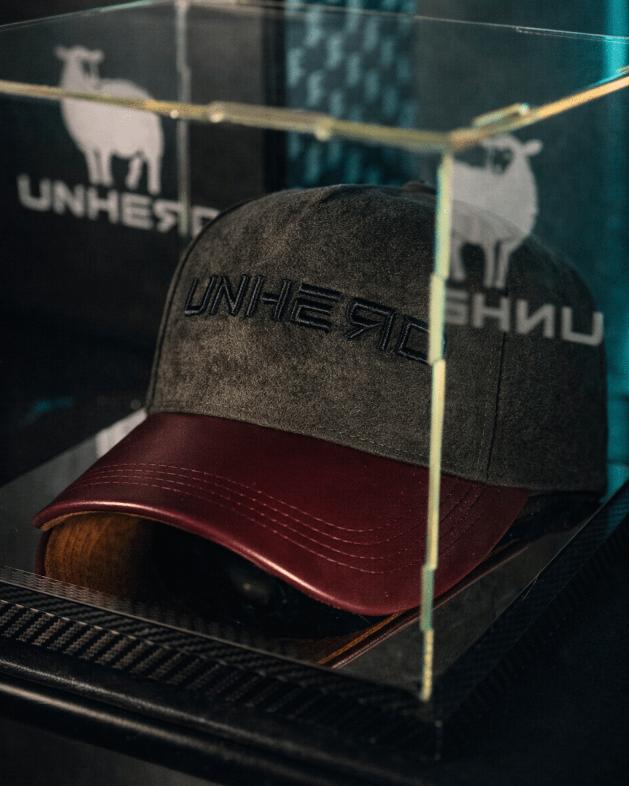 Premium Suede Hat — Crimson Ash