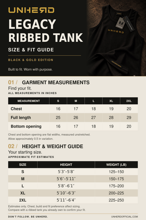 Legacy Ribbed Tank (Black & Gold Collection)