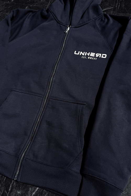 Signature Zip Hoodie – Navy - UNHERD