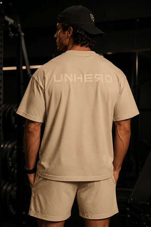UNHERD Elevated Boxy Tee — Apricot & Off - White - UNHERD