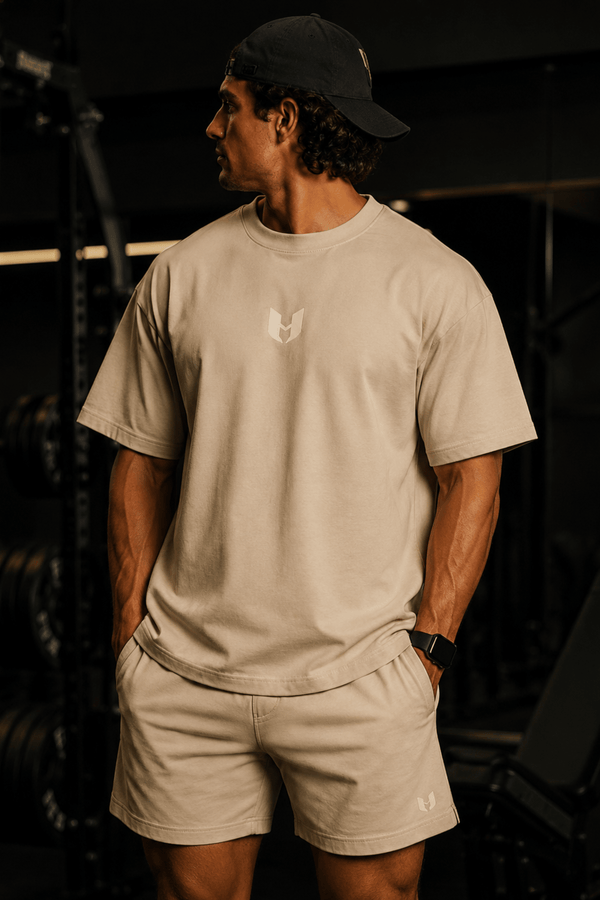 UNHERD Elevated Boxy Tee — Apricot & Off-White