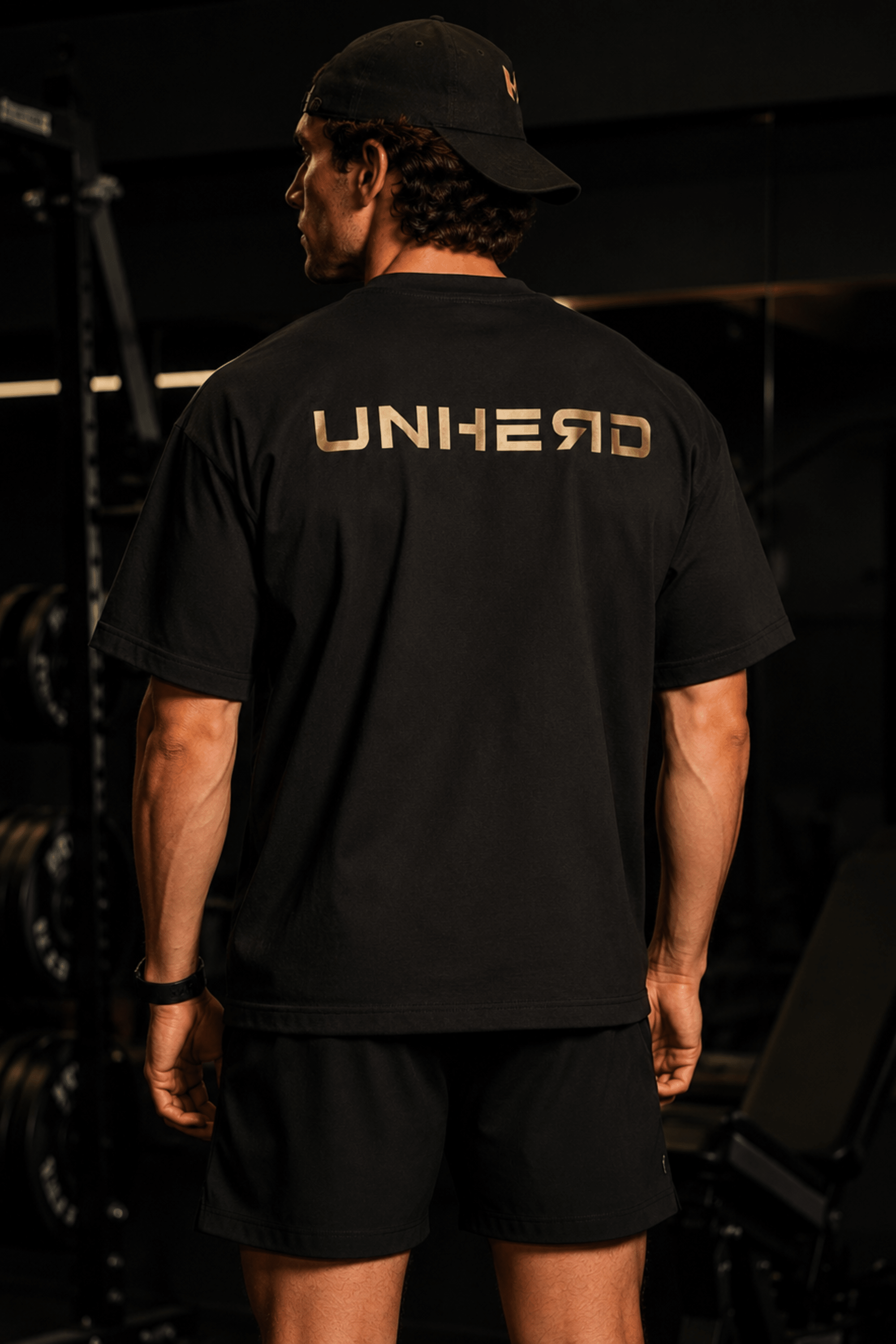 UNHERD Elevated Boxy Tee — Black & Gold - UNHERD
