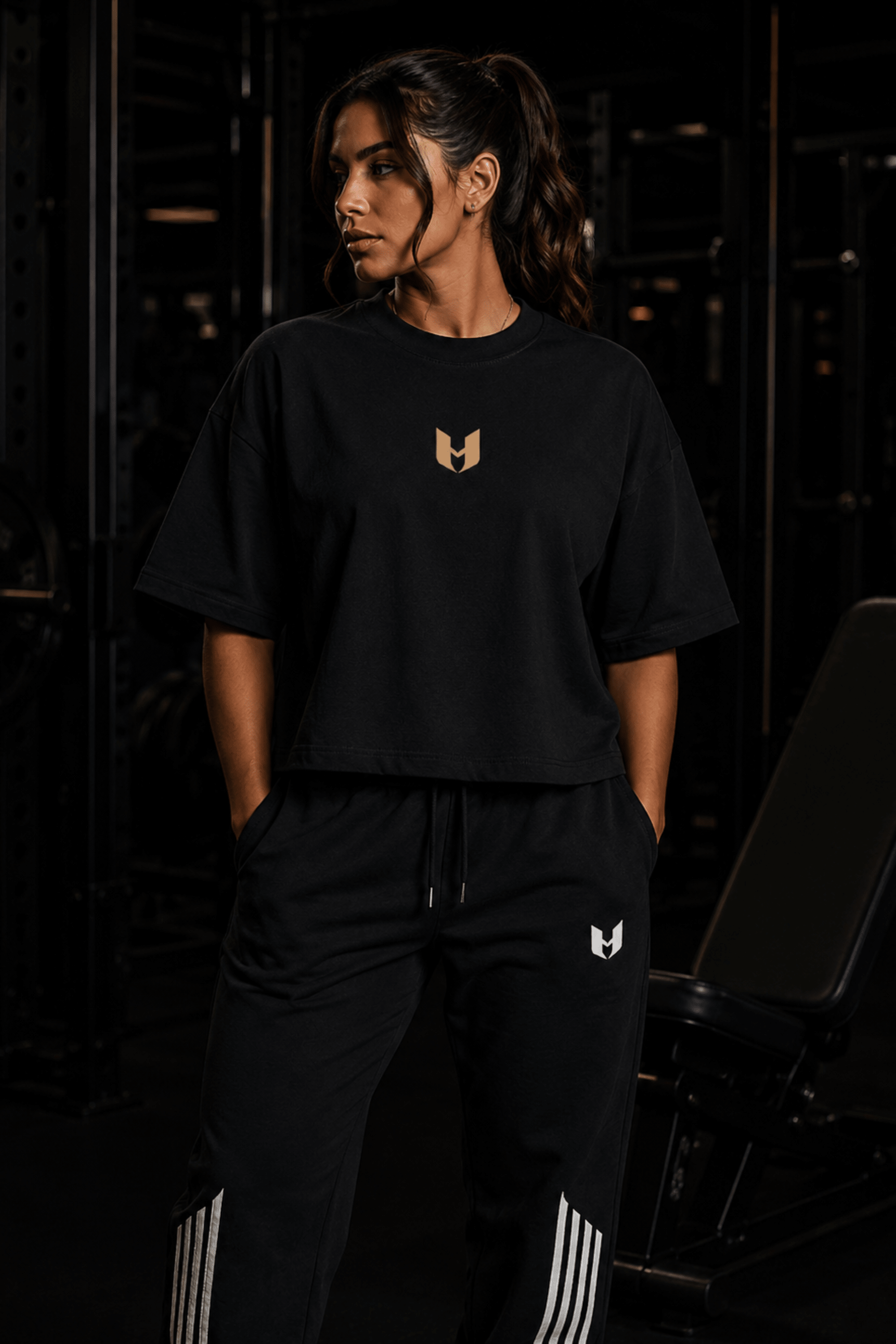 UNHERD Elevated Boxy Tee — Black & Gold - UNHERD