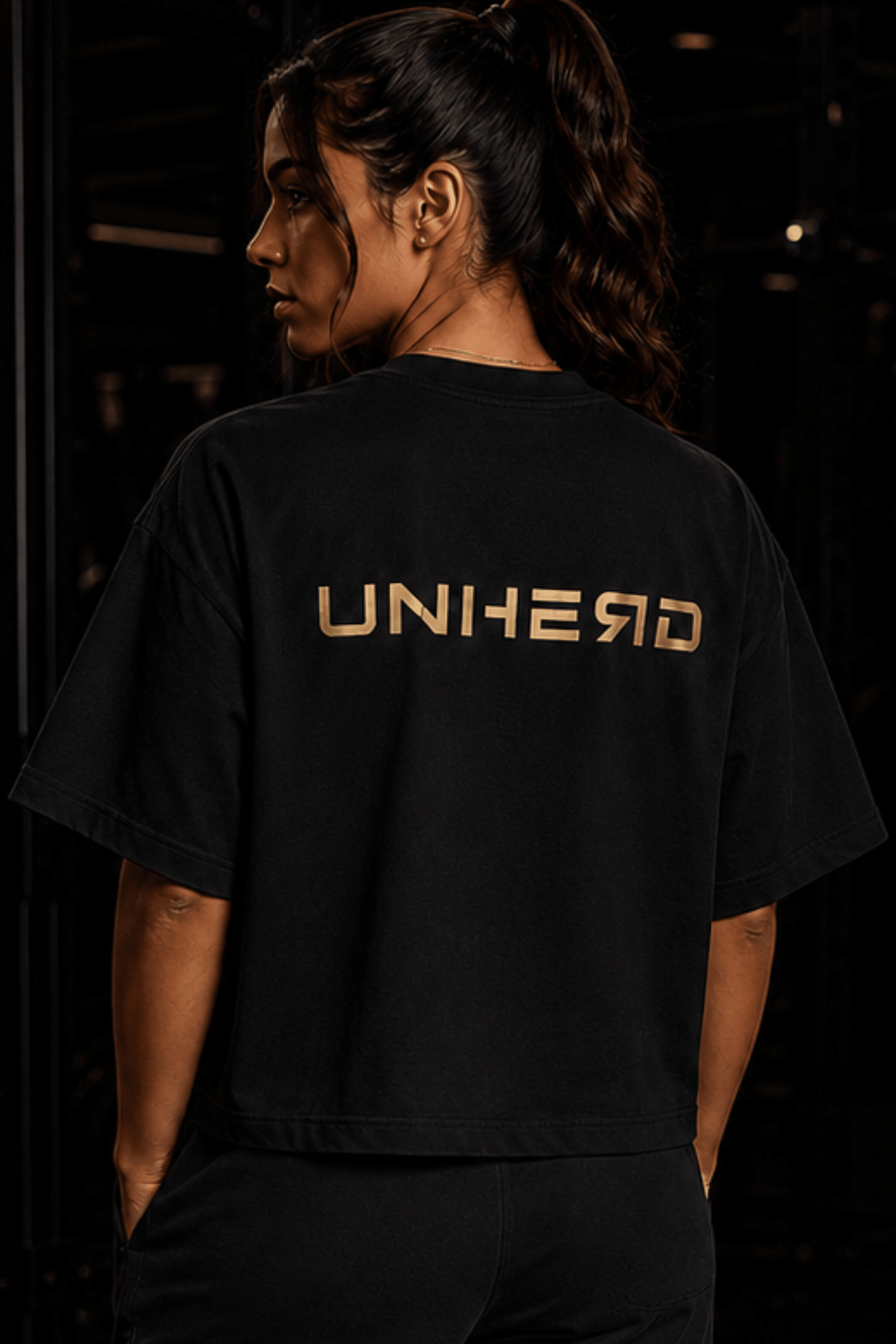 UNHERD Elevated Boxy Tee — Black & Gold - UNHERD
