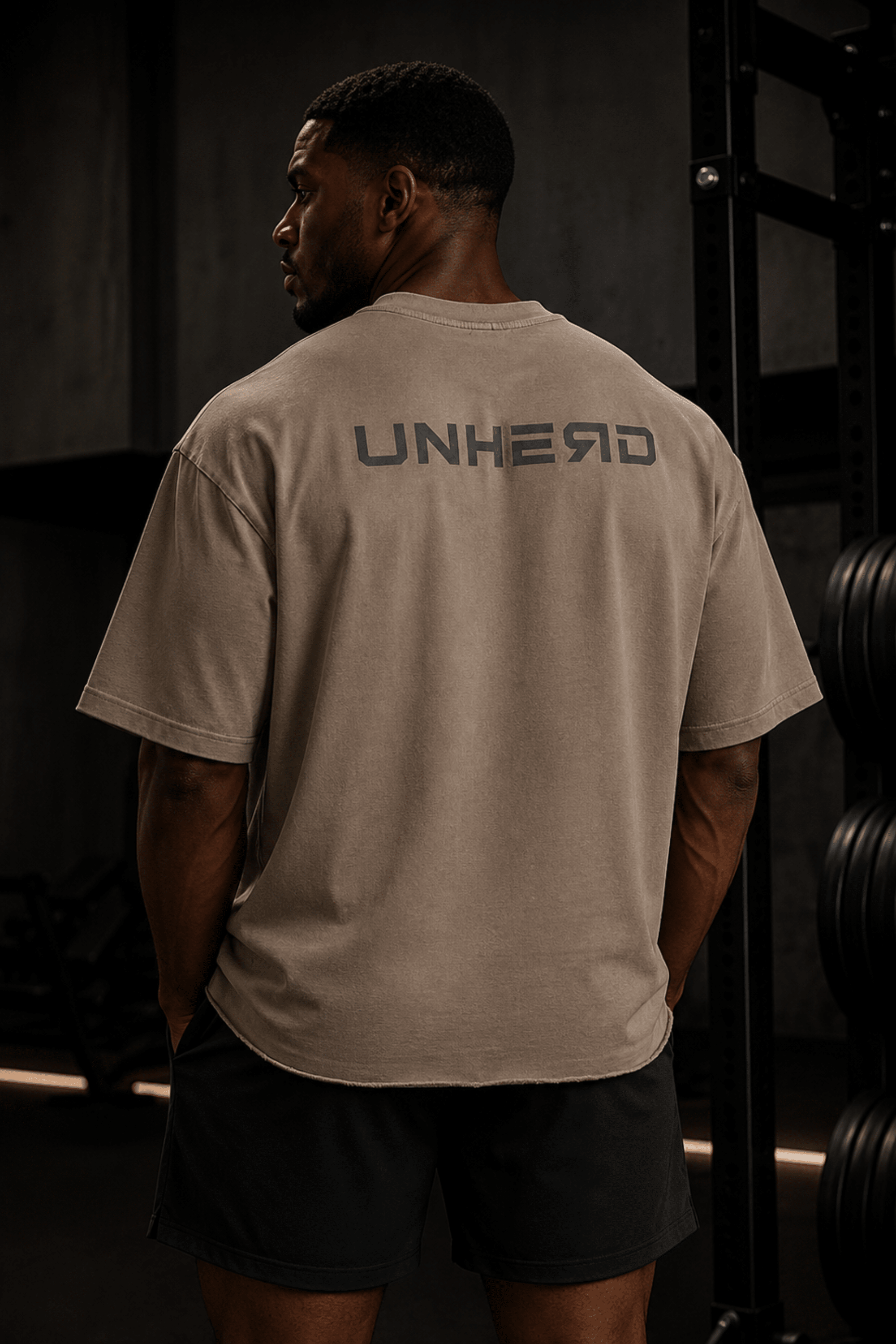 UNHERD Elevated Raw Hem Tee — Gunmetal - UNHERD