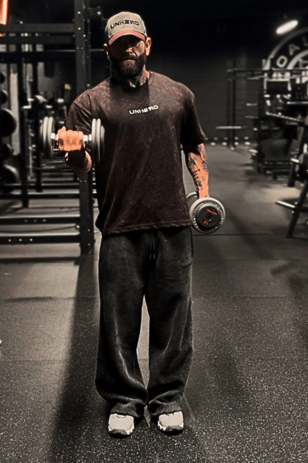 UNHERD Legacy Oversized Tee — Crimson Ash